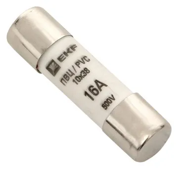 Вставка плавкая цилиндрическая ПВЦ 10х38 16А EKF pvc-10x38-16