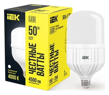 Лампа светодиодная HP 50Вт 4000К нейтр. бел. E27 230В IEK LLE-HP-50-230-40-E27