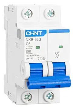 Выключатель автоматический модульный 2п C 6А 4.5кА NXB-63S (R) CHINT 296786