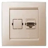 Розетка компьютерная СП Simon15 RJ45 IP20 сл. кость Simon 1590598-031