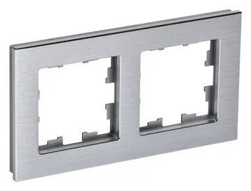 Рамка 2-м BRITE РУ-2-1-БрА металл алюм. IEK BR-M22-M-K47