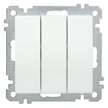 Выключатель 3-кл. СП Bolero ВС10-3-0-Б 10А IP20 10А IP20 механизм бел. IEK EVB30-K01-10-1