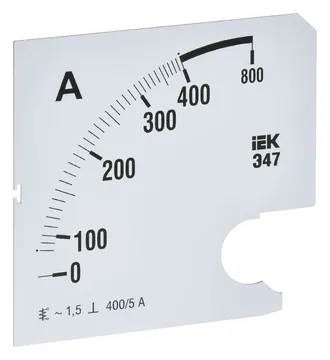 Шкала сменная для амперметра Э47 400/5А-1.5 96х96мм IEK IPA20D-SC-0400