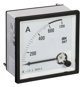 Амперметр Э47 72х72мм 600/5А кл. точн. 1.5 IEK IPA10-6-0600-E
