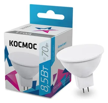 Лампа светодиодная JCDR 8.5Вт 4500К GU5.3 230В КОСМОС LkecLED8.5wJCDRC45