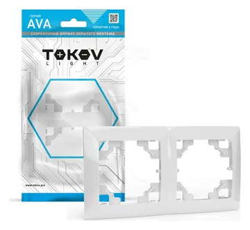 Рамка 2-м AVA бел. TOKOV ELECTRIC TKL-AV-RM2-C01