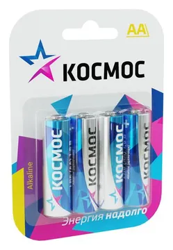 Элемент питания алкалиновый AA/LR6 BP-4 (блист.4шт) КОСМОС KOCLR64BL_classic