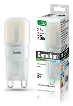 Лампа светодиодная LED2.5-G9-SL/845/G9 2.5Вт капсульная 4500К бел. G9 220лм 220-240В Camelion 12024