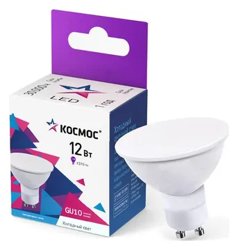 Лампа светодиодная 12Вт 6500К GU10 220В КОСМОС LkecLED12wGU10C65