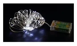 Гирлянда светодиодная "Серебряные нити" 1.5м 30LED серебр. в виде капель элементы питания 3хAA (не в компл.) КОСМОС KOCNL-EL114