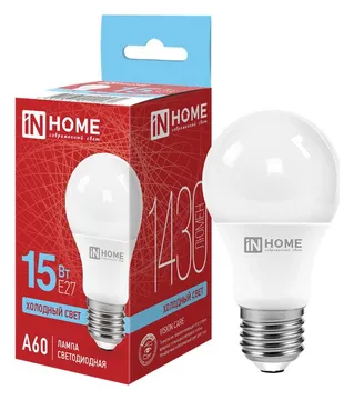 Лампа светодиодная LED-A60-VC 15Вт грушевидная 6500К холод. бел. E27 1430лм 230В IN HOME 4690612020280