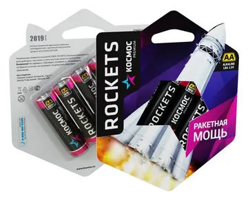 Элемент питания алкалиновый AA/LR6 Kosmos premium ROCKETS (блист.4шт) КОСМОС KOSLR6ROCKETS4BL