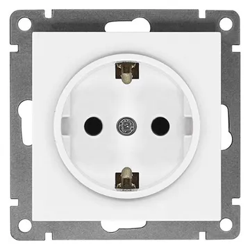 Розетка 1-м СП Афина 16А IP20 с заземл. механизм бел. Universal A0028