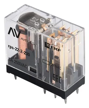 Реле промежуточное РП slim 22/2 5А 230В AC AVERES EKF rps-22-2-230