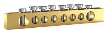 Шина PEN "земля-ноль" 6х9мм 8 отвер. латунь TOKOV ELECTRIC TKE-BSB-69-8-N/PEN