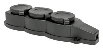 Колодка 3-м 16А IP44 2P+PE 230В с защ. крышками каучук EKF RPS-015-16-230-44