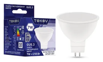 Лампа светодиодная 7Вт Soffit 4000К GU5.3 176-264В TOKOV ELECTRIC TKE-MR16-GU5.3-7-4K