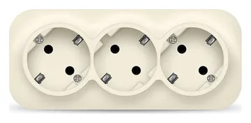 Розетка 3-м ОП 16А IP20 с заземл. сл. кость IONICH 1429