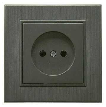 Розетка 1-м Karea LINE STAR без заземл. дым. металлик Makel 86050022