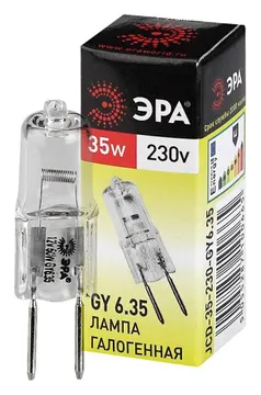 Лампа галогенная GY6.35-JCD-35W-230V 35Вт капсула GY6.35 230В Эра C0027373