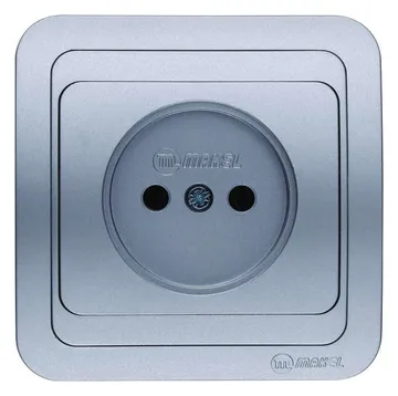 Розетка 1-м СП Mimoza 16А IP20 без заземл. серебр./серебр. Makel 23402