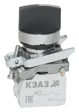 Переключатель КПЕ2620РС 2но+0нз ручка фикс 3поз IP65черн. КЭАЗ 248266