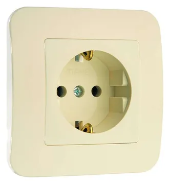 Розетка 1-м СП Lillium 16А IP20 с заземл. крем./крем. Makel 70228