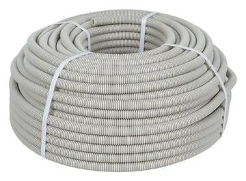 Труба гофрированная ПВХ d16мм с протяжкой сер. (уп.100м) Plast PROxima EKF tg-z-16