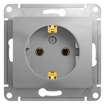 Розетка 1-м СП Glossa 16А IP20 с заземл. механизм алюм. SE GSL000343