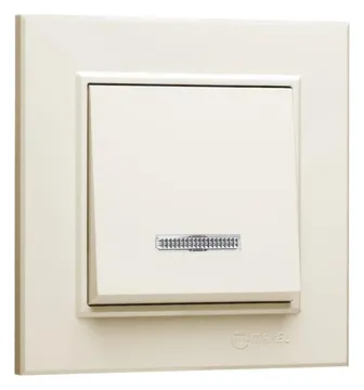 Выключатель 1-кл. СП Karea 10А IP20 с подсветкой крем. Makel 56010021