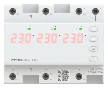 Реле напряжения D6-63 red Welrok 4660251140410