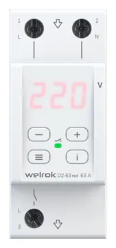 Реле напряжения D2-63 red Welrok 4660251140014