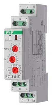 Реле времени PCU-510 2х8А 230В 2перекл. IP20 многофункц. монтаж на DIN-рейке F&F EA02.001.009