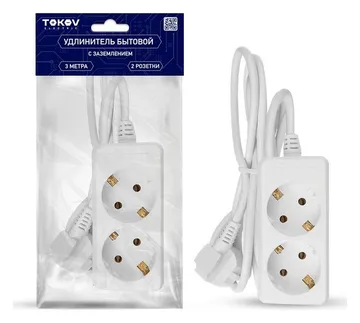 Удлинитель 2х3м с заземл. 16А 3х1 TOKOV ELECTRIC TKE-C01-BU2-3-1-Z