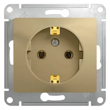 Розетка 1-м СП Glossa 16А IP20 с заземл. механизм титан SE GSL000443