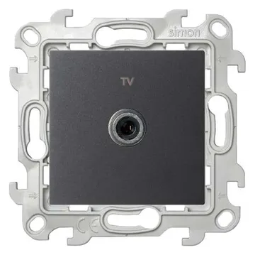 Розетка телевизионная одиночная TV СП Simon 24 IP20 механизм графит Simon 2450477-038
