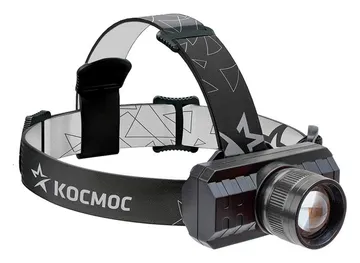 Фонарь аккумуляторный налобный XPE 3Вт с зумом литиевый аккум. 1.2А.ч ЗУ Micro USB шнур (в компл.) КОСМОС KocH3WZoo