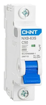 Выключатель автоматический модульный 1п C 50А 4.5кА NXB-63S (R) CHINT 296715