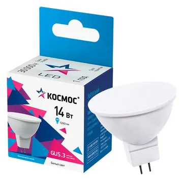 Лампа светодиодная JCDR 14Вт GU5.3 4500К 1260лм 174-265В КОСМОС LkecLED14wJCDRC45