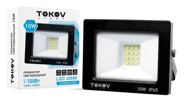 Прожектор светодиодный 10Вт 600лм 6500К IP65 черн. (TKL) TOKOV ELECTRIC TKL-FL/LED-10-6.5K-IP65