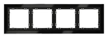 Рамка 4-м S70 стеклян. черн. Voltum VLS110408
