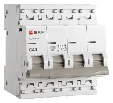 Выключатель автоматический 4п C 40А 4.5кА ВА 47-63N PROxima EKF M634440C