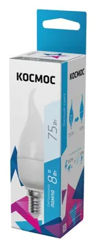 Лампа светодиодная CW 8Вт 220В E14 4500К Космос Lksm_LED8wCWE1445