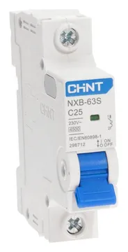 Выключатель автоматический модульный 1п C 25А 4.5кА NXB-63S (R) CHINT 296712
