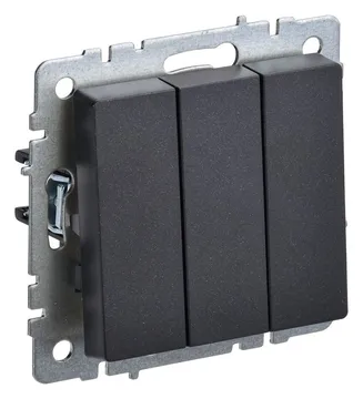 Выключатель 3-кл. СП BRITE ВС10-3-0-БрЧ 10А механизм черн. IEK BR-V30-0-10-K02