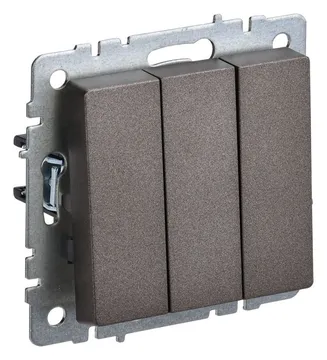 Выключатель 3-кл. СП BRITE ВС10-3-0-БрТБ 10А механизм бронза IEK BR-V30-0-10-K45