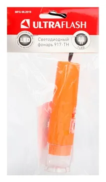 Фонарь 917-TH (1LED 1 режим 3хAG10; блист-пакет; оранж.) Ultraflash 12415