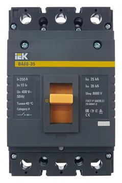 Выключатель автоматический 3п 250А 35кА ВА 88-35 KARAT IEK SVA30-3-0250
