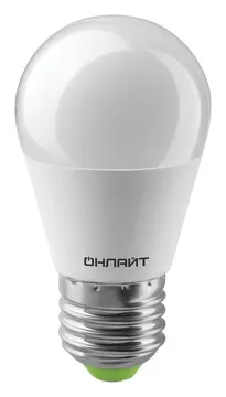 Лампа светодиодная 71 627 OLL-G45-8-230-4K-E27 8Вт шар 4000К нейтр. бел. E27 800лм 176-264В ОНЛАЙТ 71627