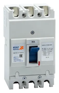 Выключатель автоматический 3п 80А 10кА OptiMat E100L080 УХЛ3 КЭАЗ 100007